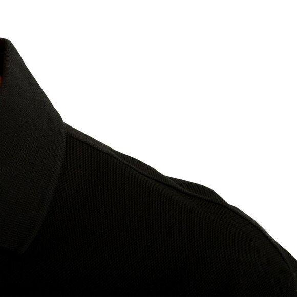 Versace Men's Black Gold Logo Embroidery Black Polo Shirt US S IT 48 - Picture 4 of 5